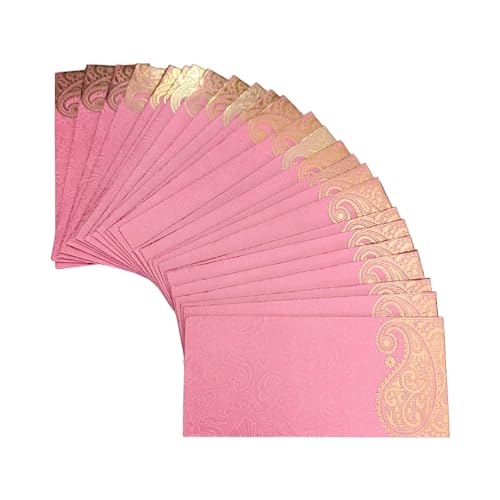 Shagun Briefumschläge Designer Set Geld Bargeld Geschenk Umschlag (25 Stück) für indische Hochzeit/Verlobung/Diwali/Geburtstag/Jahrestag (Rosa) von srne