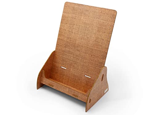 stableco 1x ökologischer Prospektständer DIN A4 vertikal mit 1 Fach stabiler Flyerständer im natural Design No Plastic! Just Paper! nachhaltiger Prospekthalter, Postkartenständer schnell aufzubauen von stableco