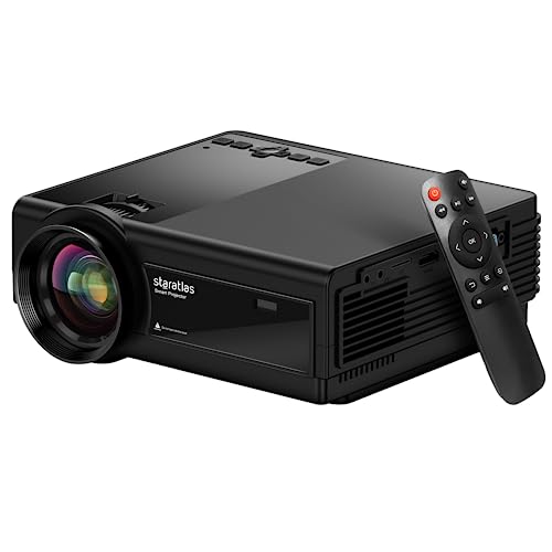 Staratlas 4K Beamer mit WiFi und Bluetooth, 12000 Lumen Tragbarer Native 1080P Mini Beamer für iPhone, 5G Outdoor Movie Beamer für Heimkino,HDMI,USB,VGA Unterstützt von staratlas