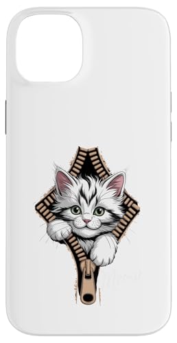 Lustige Katze Reißverschluss 3D Illusion Katze Peeking Out Grafik Katze Mama Hülle für iPhone 14 Plus Lustige Katze Reißverschluss 3D Illusion Katze Peeking Out Grafik Katze Mama Hülle für iPhone 14 Plus von starchilds designs