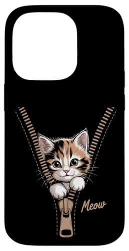 Lustige Katze Reißverschluss 3D Illusion Katze Peeking Out Grafik Katze Mama Hülle für iPhone 14 Pro Lustige Katze Reißverschluss 3D Illusion Katze Peeking Out Grafik Katze Mama Hülle für iPhone 14 Pro von starchilds designs