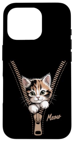 Lustige Katze Reißverschluss 3D Illusion Katze Peeking Out Grafik Katze Mama Hülle für iPhone 16 Pro Lustige Katze Reißverschluss 3D Illusion Katze Peeking Out Grafik Katze Mama Hülle für iPhone 16 Pro von starchilds designs