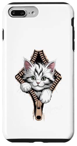 Lustige Katze Reißverschluss 3D Illusion Katze Peeking Out Grafik Katze Mama Hülle für iPhone 7 Plus/8 Plus Lustige Katze Reißverschluss 3D Illusion Katze Peeking Out Grafik Katze Mama Hülle für iPhone 7 Plus/8 Plus von starchilds designs