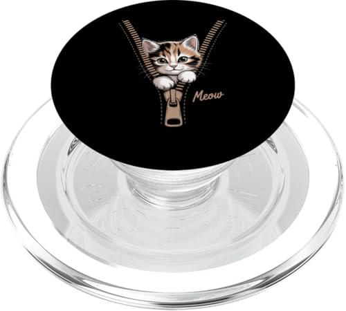 Lustige Katze Reißverschluss 3D Illusion Katze Peeking Out Grafik Katze Mama PopSockets PopGrip für MagSafe Lustige Katze Reißverschluss 3D Illusion Katze Peeking Out Grafik Katze Mama PopSockets PopGrip für MagSafe von starchilds designs