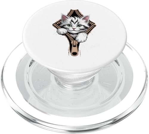 Lustige Katze Reißverschluss 3D Illusion Katze Peeking Out Grafik Katze Mama PopSockets PopGrip für MagSafe Lustige Katze Reißverschluss 3D Illusion Katze Peeking Out Grafik Katze Mama PopSockets PopGrip für MagSafe von starchilds designs