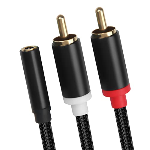 Cinch auf Klinke Adapter 3.5mm Klinke Buchse auf Zwei Cinch Stecker Cinch zu 3.5mm Kabel Aux zu Cinch Kabel Kompatibel mit PC Telefon Tablet Lautsprecher Verstärker Mixer Plattenspieler 40 cm von starfa lab