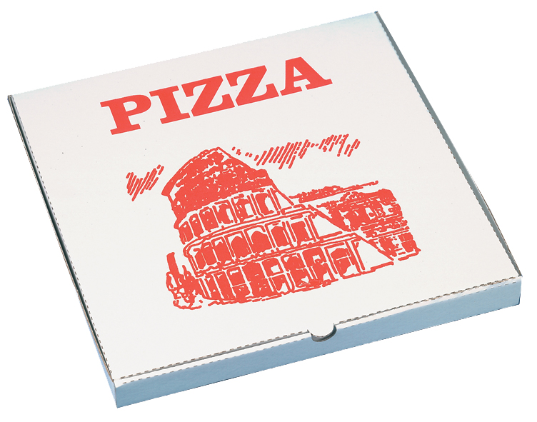STARPAK Pizzakarton eckig, 300 x 300 x 30 mm, weiß/rot von starpak