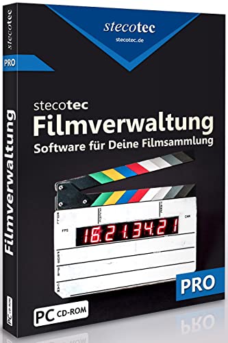 DVD-Verwaltung: Stecotec Filmverwaltung Pro - Software zur Verwaltung deiner DVD- & Blu-ray-Sammlung - Filmsammlung verwalten - Filmdatenbank - Filme ordnen, sortieren & organisieren von stecotec