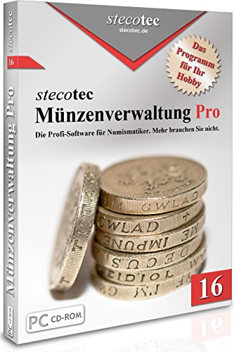 Münzen Software - Stecotec Münzen-Verwaltung Pro 16 - Programm f. Ihre Münzsammlung - Numismatik - Datenbank - CD-ROM von stecotec