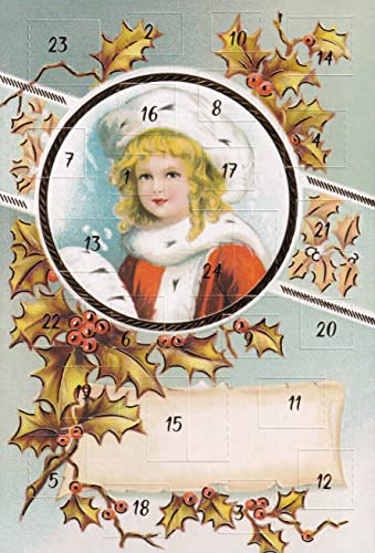 Nostalgische Adventskalenderkarten 5 Stück Weihnachten Adventskarte von sticker-dealer
