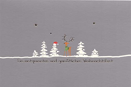 Weihnachtskarten Set 5 Stück Weihnachten Grußkarten Goldprägung Advent Winter von sticker-dealer