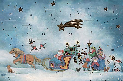 sticker-dealer 5 Adventskalenderkarten Nostalgie Weihnachtskarte Frohe Weihnachten Weihnachtsmann von sticker-dealer