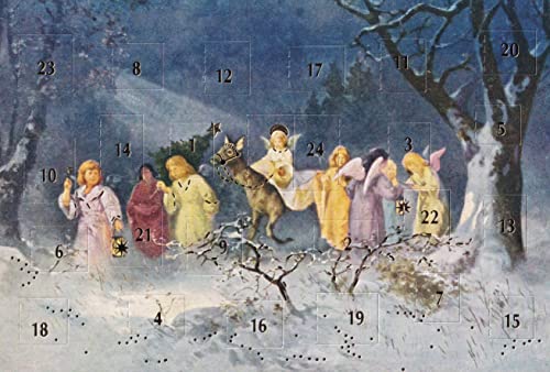 sticker-dealer Adventskalenderkarten christliche Motiven Weihnachten Grußkarten Goldprägung Kunstkarte von sticker-dealer