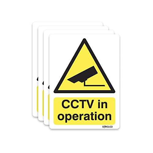 stika.co Aufkleber "CCTV in Operation", Statisch haftend, Fensteraufkleber, Vinyl, CCTV-Aufkleber für Autos, Lieferwagen, Türen, Fenster, Überwachungskamera, Überwachungssysteme, 4 Stück stika.co Aufkleber "CCTV in Operation", Statisch haftend, Fensteraufkleber, Vinyl, CCTV-Aufkleber für Autos, Lieferwagen, Türen, Fenster, Überwachungskamera, Überwachungssysteme, 4 Stück von stika.co