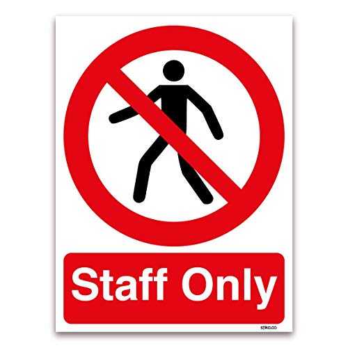 Hinweisschild "Staff Only", Vinyl-Aufkleber, laminiert, Kunststoff A4 - 297 x 210mm Hinweisschild "Staff Only", Vinyl-Aufkleber, laminiert, Kunststoff A4 - 297 x 210mm von stika.co