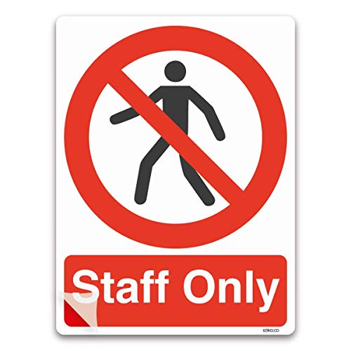 stika.co Schild "Staff Only", A5, 210 x 148 mm, laminiertes Vinyl, Sicherheitsschild für Türen, Büros, Lager, eingeschränkte Bereiche, Arbeitsplatzsicherheit stika.co Schild "Staff Only", A5, 210 x 148 mm, laminiertes Vinyl, Sicherheitsschild für Türen, Büros, Lager, eingeschränkte Bereiche, Arbeitsplatzsicherheit von stika.co