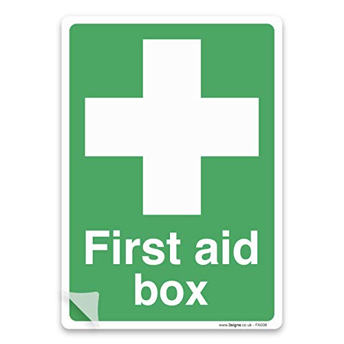 stika.co Laminiertes Erste-Hilfe-Kasten-Schild, britischer Standard, selbstklebender Vinyl-Sicherheitsaufkleber, Notfall- und Erste-Hilfe-Schild (A5-210 x 148 mm) von stika.co