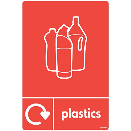 WRAP Recycling-Schilder – Recycle Now Schilder – selbstklebender Vinyl-Aufkleber (Kunststoff, 148 x 210 mm, A5) von stika.co