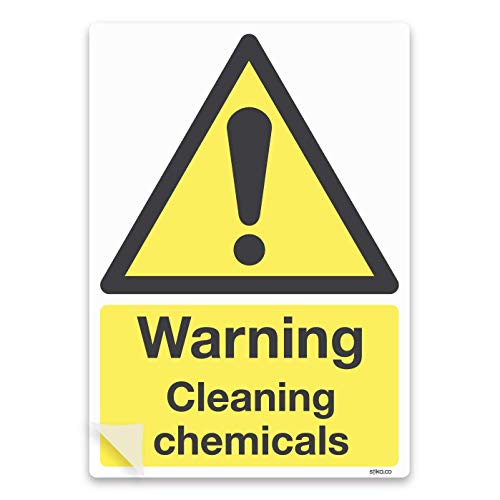 Warnschild mit Aufschrift "Ensure Workplace Safety with COSHH compliant Warning Cleaning Chemicals" – Premium laminierter selbstklebender Vinyl-Aufkleber – entspricht den Sicherheitsstandards von stika.co
