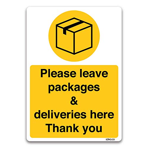stika.co Hinweisschild, selbstklebendes Vinyl, A4-297 x 210 mm, "Please leave all deliveries here", für Postbote, Kuriere und Lieferungen stika.co Hinweisschild, selbstklebendes Vinyl, A4-297 x 210 mm, "Please leave all deliveries here", für Postbote, Kuriere und Lieferungen von stika.co