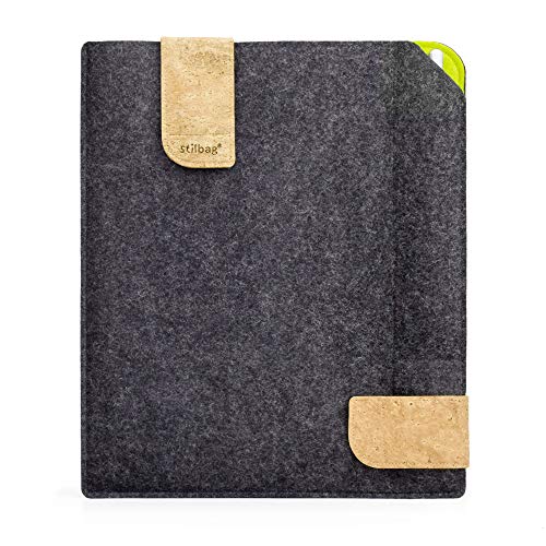Filztasche KUNO für Samsung Galaxy Tab S8 Ultra mit Pencil Fach - Wollfilz anthrazit - apfelgrün Filztasche KUNO für Samsung Galaxy Tab S8 Ultra mit Pencil Fach - Wollfilz anthrazit - apfelgrün von stilbag
