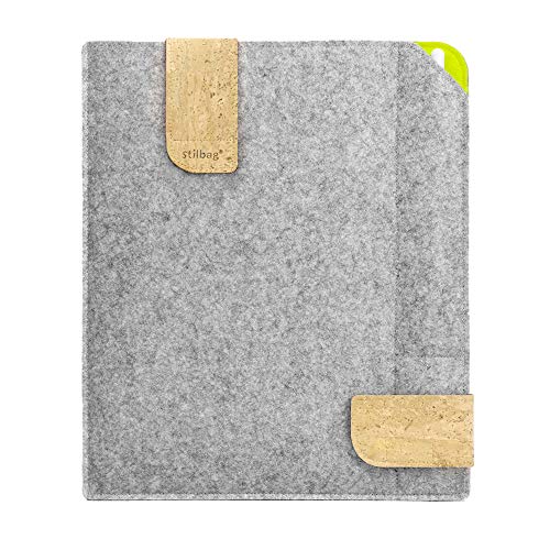 Filztasche KUNO für Samsung Galaxy Tab S8 Ultra mit Pencil Fach - Wollfilz hellgrau - apfelgrün Filztasche KUNO für Samsung Galaxy Tab S8 Ultra mit Pencil Fach - Wollfilz hellgrau - apfelgrün von stilbag