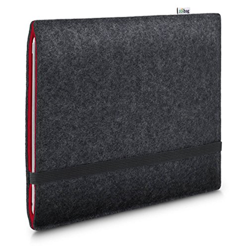 Hülle Finn für Samsung Galaxy Tab S8 - Filz anthrazit/rot von stilbag