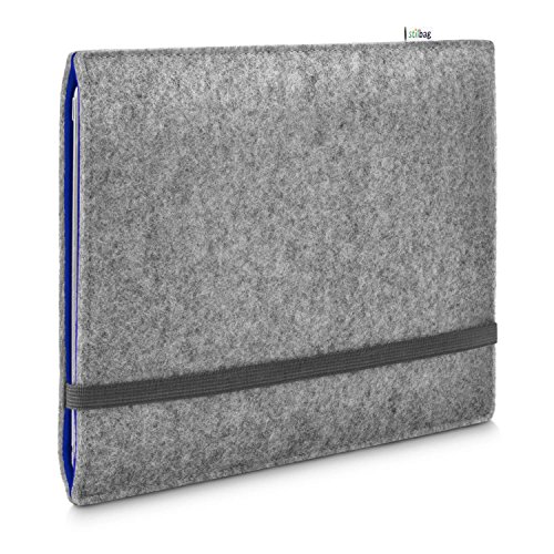 Stilbag Filzhülle für Apple iPad Air (2019) | Etui Tasche aus Merino Wollfilz | Kollekion Finn - Farbe: hellgrau/blau | Tablet Schutzhülle Made in Germany von stilbag