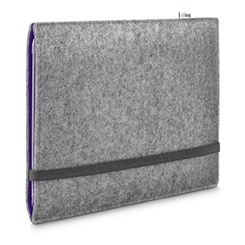 Stilbag Filzhülle für Apple iPad Air (2019) | Etui Tasche aus Merino Wollfilz | Kollekion Finn - Farbe: hellgrau/violett | Tablet Schutzhülle Made in Germany von stilbag