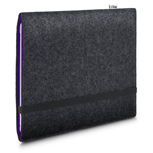 Stilbag Filzhülle für Apple iPad Pro 10.5 | Etui Tasche aus Merino Wollfilz | Kollekion Finn - Farbe: anthrazit/violett | Tablet Schutzhülle Made in Germany von stilbag