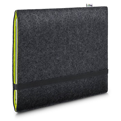 Stilbag Filzhülle für Apple iPad Pro 11 (2021) | Etui Tasche aus Merino Wollfilz | Kollekion Finn - Farbe: anthrazit/apfelgrün | Tablet Schutzhülle Made in Germany von stilbag