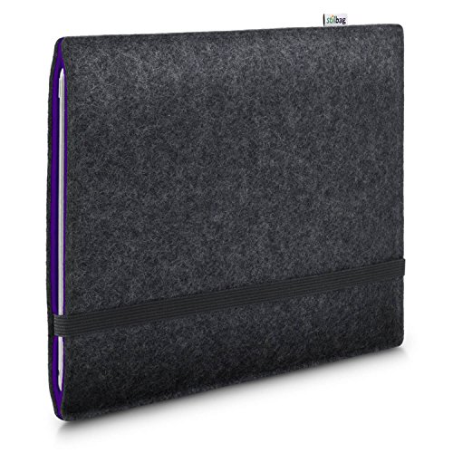 Stilbag Filzhülle für Apple iPad Pro 11 (2021) | Etui Tasche aus Merino Wollfilz | Kollekion Finn - Farbe: anthrazit/lavandel | Tablet Schutzhülle Made in Germany von stilbag