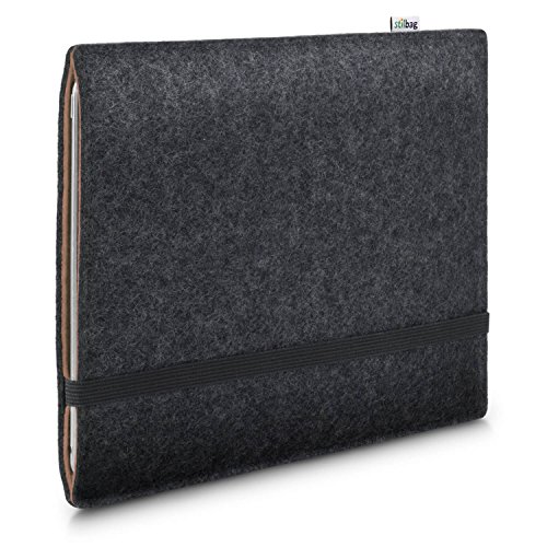 Stilbag Filzhülle für Apple iPad Pro 12.9 (2015) | Etui Tasche aus Merino Wollfilz | Kollekion Finn - Farbe: anthrazit/braun | Tablet Schutzhülle Made in Germany von stilbag