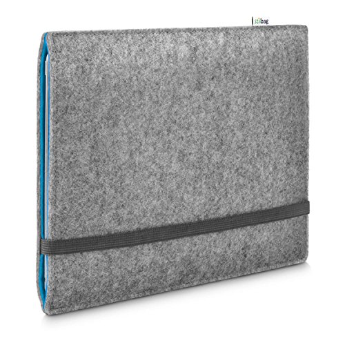 Stilbag Filzhülle für Huawei MediaPad M5 Lite 10 | Etui Tasche aus Merino Wollfilz | Kollekion Finn - Farbe: hellgrau/Azur | Tablet Schutzhülle Made in Germany von stilbag