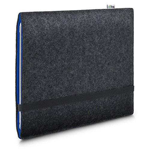 Stilbag Filzhülle für MacBook Air M2 (2022) | Etui Tasche aus Merino Wollfilz | Kollekion Finn - Farbe: anthrazit/blau | Notebook Schutzhülle Made in Germany von stilbag