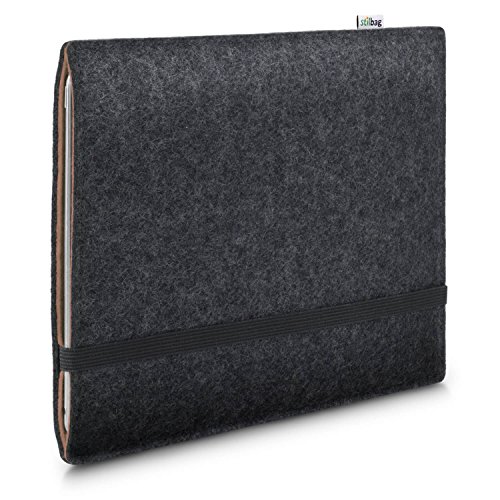 Stilbag Filzhülle für MacBook Air M2 (2022) | Etui Tasche aus Merino Wollfilz | Kollekion Finn - Farbe: anthrazit/braun | Notebook Schutzhülle Made in Germany von stilbag
