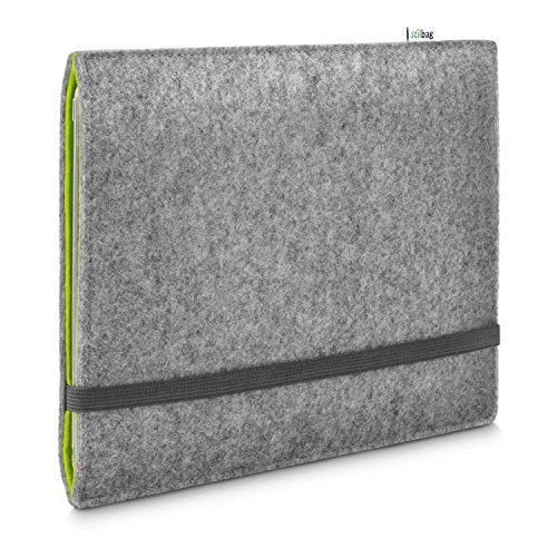 Stilbag Filzhülle für MacBook Air M2 (2022) | Etui Tasche aus Merino Wollfilz | Kollekion Finn - Farbe: hellgrau/apfelgrün | Notebook Schutzhülle Made in Germany von stilbag