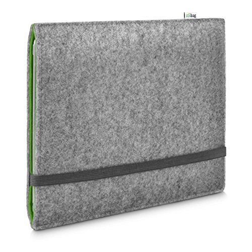 Stilbag Filzhülle für MacBook Air M2 (2022) | Etui Tasche aus Merino Wollfilz | Kollekion Finn - Farbe: hellgrau/grün | Notebook Schutzhülle Made in Germany von stilbag