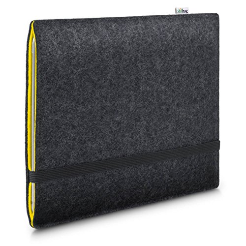 Stilbag Filzhülle für Samsung Galaxy Tab A 10.1 (2019) | Etui Tasche aus Merino Wollfilz | Kollekion Finn - Farbe: anthrazit/gelb | Tablet Schutzhülle Made in Germany von stilbag