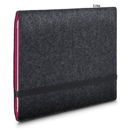 Stilbag Filzhülle für Samsung Galaxy Tab S3 9.7 | Etui Tasche aus Merino Wollfilz | Kollekion Finn - Farbe: anthrazit/pink | Tablet Schutzhülle Made in Germany von stilbag