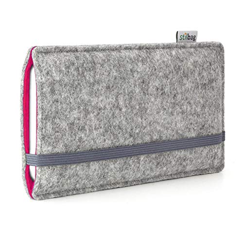 Stilbag Filztasche 'Finn' für Apple iPhone 7 Plus - Farbe: hellgrau/pink von stilbag