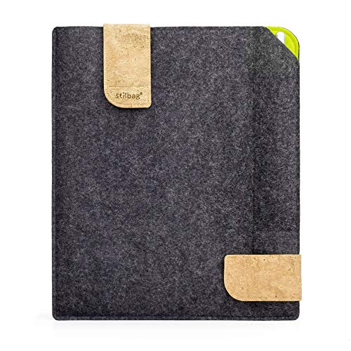 Stilbag Filztasche für Samsung Galaxy Tab S4 | Etui Case aus Merino Wollfilz und Kork mit S Pen Fach | Modell KUNO in anthrazit - apfelgrün | Tablet Schutz-Tasche Made in Germany von stilbag
