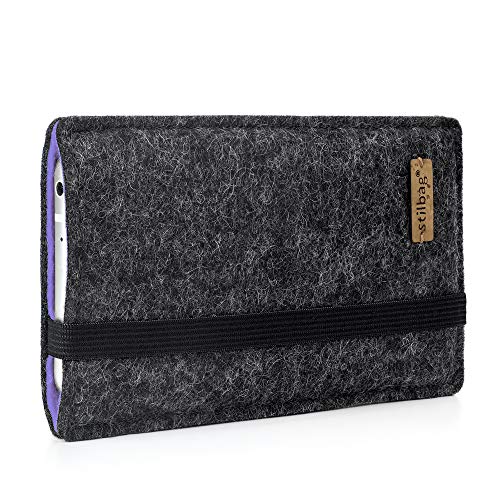 Stilbag Handyhülle Finn für Apple iPhone 12 Pro Max | Farbe: anthrazit/violett | Smartphone-Tasche aus Filz | Handy Schutzhülle | Handytasche Made in Germany von stilbag