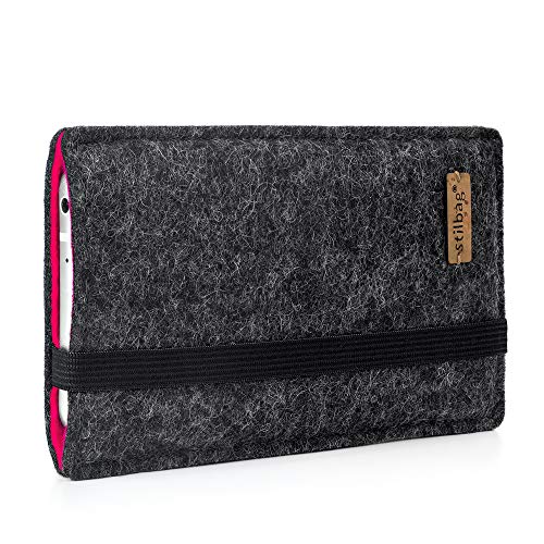 Stilbag Handyhülle Finn für Samsung Galaxy S9 Plus | Farbe: anthrazit/pink | Smartphone-Tasche aus Filz | Handy Schutzhülle | Handytasche Made in Germany von stilbag