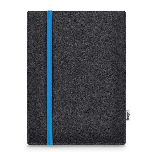 Stilbag Hülle für Apple iPad Air (2019) | Etui Case aus Merino Wollfilz | Modell Leon in anthrazit/blau | Tablet Schutz-Hülle Made in Germany von stilbag