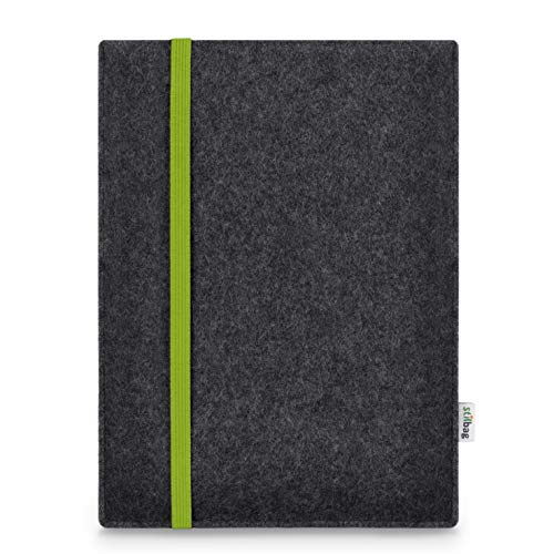Stilbag Hülle für Apple iPad Air (2019) | Etui Case aus Merino Wollfilz | Modell Leon in anthrazit/grün | Tablet Schutz-Hülle Made in Germany von stilbag