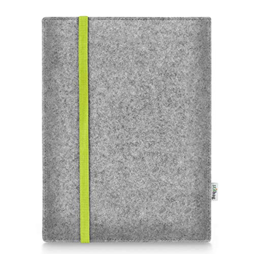 Stilbag Hülle für Apple iPad Mini (2019) | Etui Case aus Merino Wollfilz | Modell Leon in hellgrau/Lime | Tablet Schutz-Hülle Made in Germany von stilbag