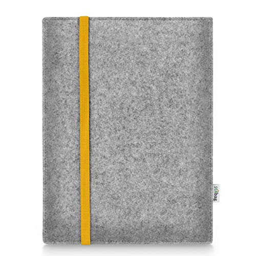 Stilbag Hülle für Apple iPad Mini (2019) | Etui Case aus Merino Wollfilz | Modell Leon in hellgrau/gelb | Tablet Schutz-Hülle Made in Germany von stilbag