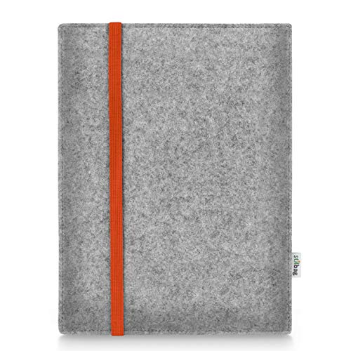 Stilbag Hülle für Apple iPad Pro 11 (2018) | Etui Case aus Merino Wollfilz | Modell Leon in hellgrau/orange | Tablet Schutz-Hülle Made in Germany von stilbag