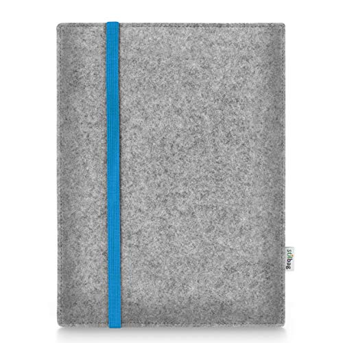 Stilbag Hülle für Apple iPad Pro 12.9 (2021) (5th Generation) | Etui Case aus Merino Wollfilz | Modell Leon in hellgrau/blau | Tablet Schutz-Hülle Made in Germany von stilbag